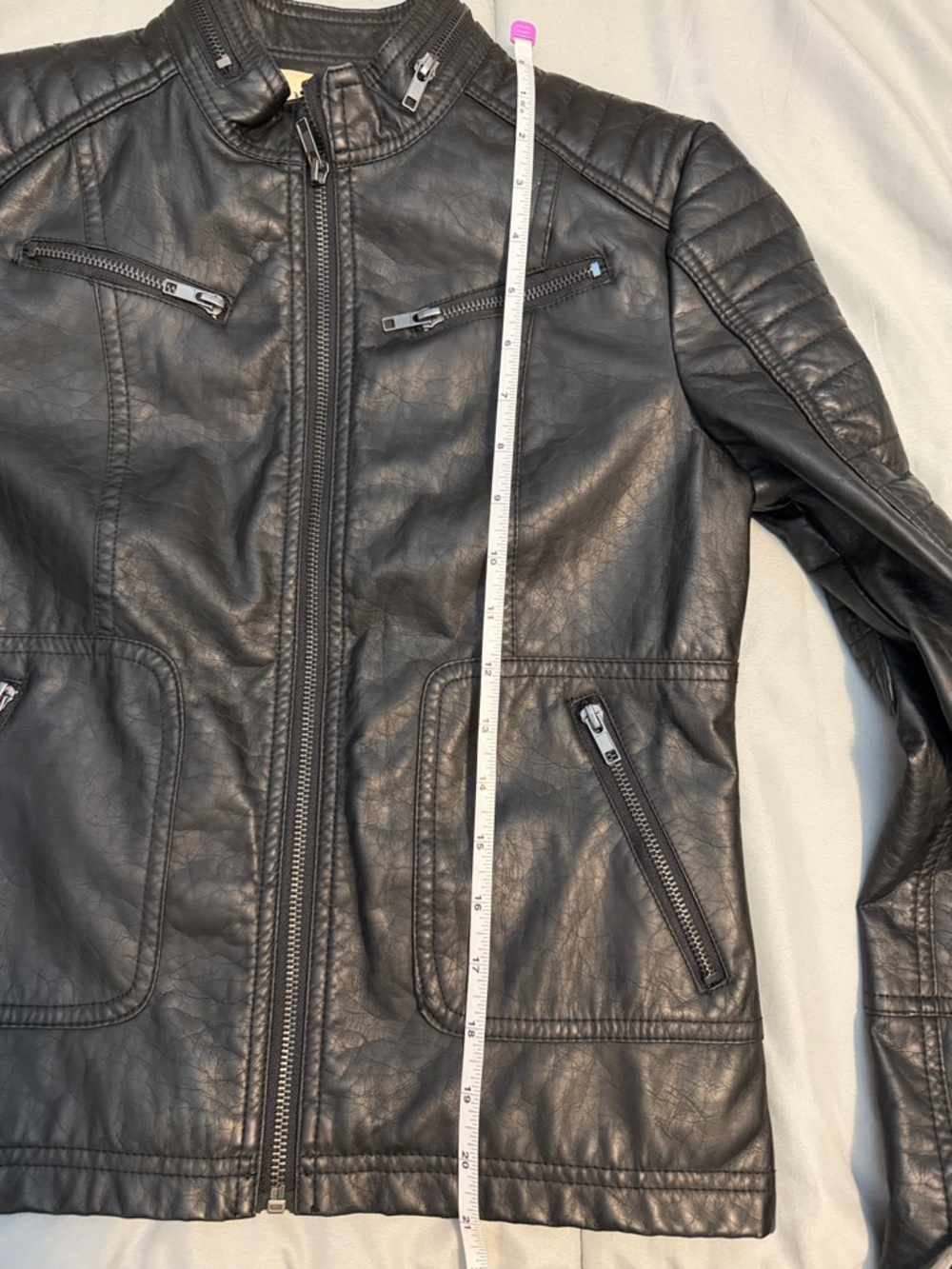 Maralyn & Me Black Faux Leather Jacket size small like new feels real - Picture 6 of 8